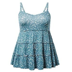 TORRID Vintage Slub V-Neck Tiered Swing Cami‎ NWT